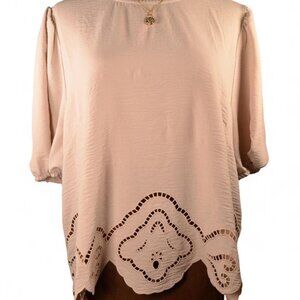 Eyelet Embroidered Woven Crop Top